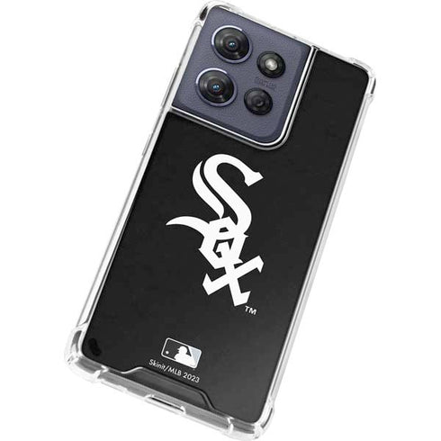 MLB Chicago White Sox - Solid Distressed Moto G Play 5G (2025) Clear Case